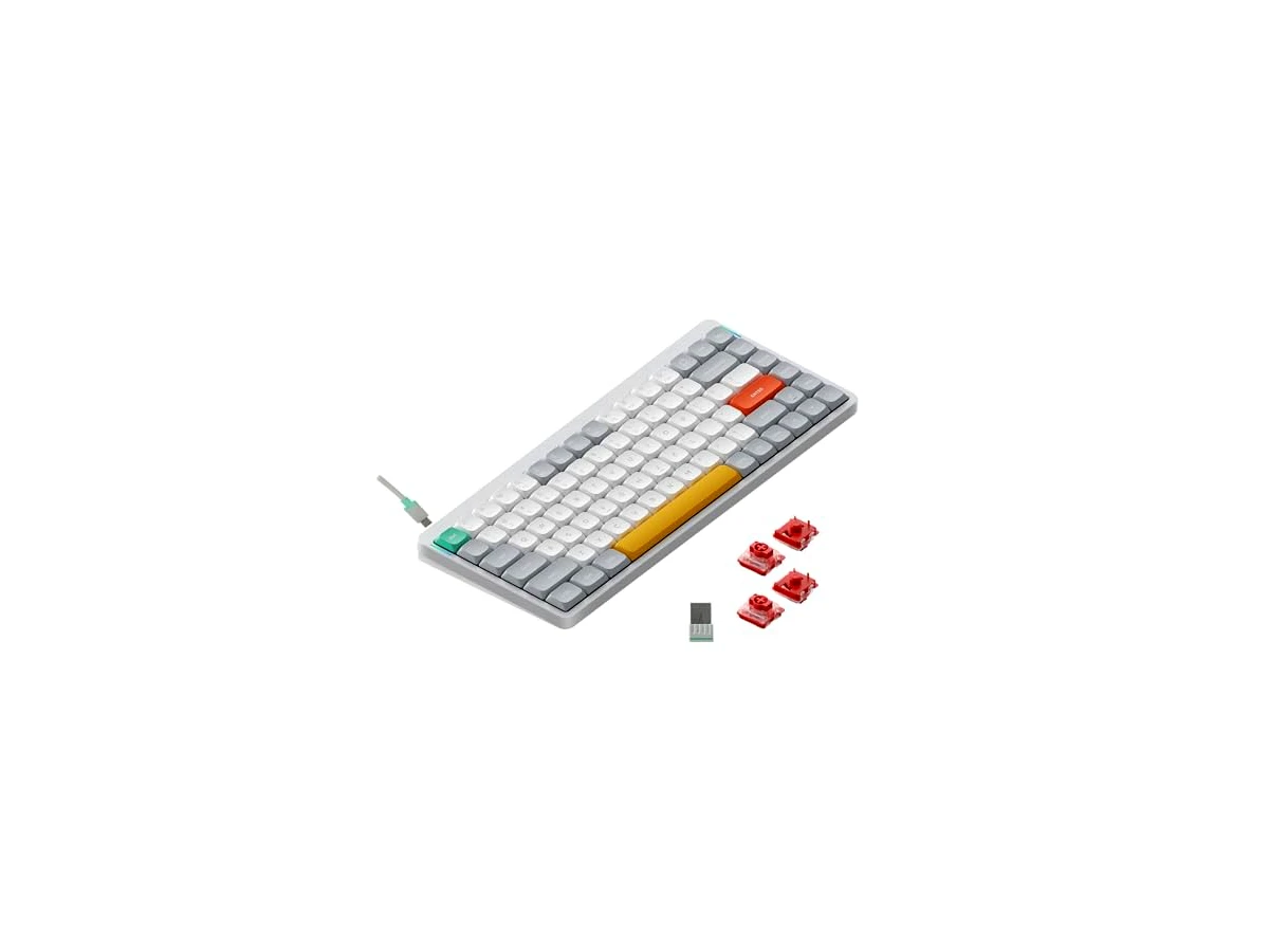 Revisão nuphy Teclado Air75 V2 portátil 75% mecânico, teclado sem fio, suporta teclados para jogos Bluetooth/2.4G/USB-C RGB, compatível com sistemas Windows/Mac OS/Linux, White-Gateron Cowberry Switch: A escolha definitiva em teclados mecânicos para nômades digitais