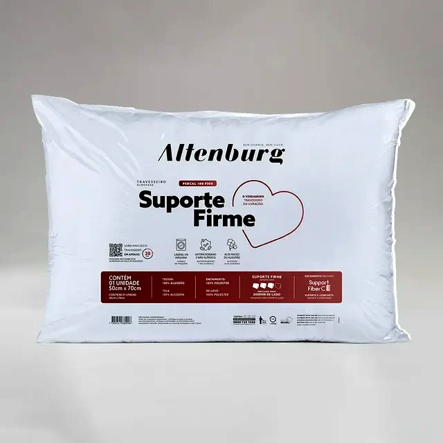 teste Travesseiro Altenburg Percal 50x70cm Suporte Firme