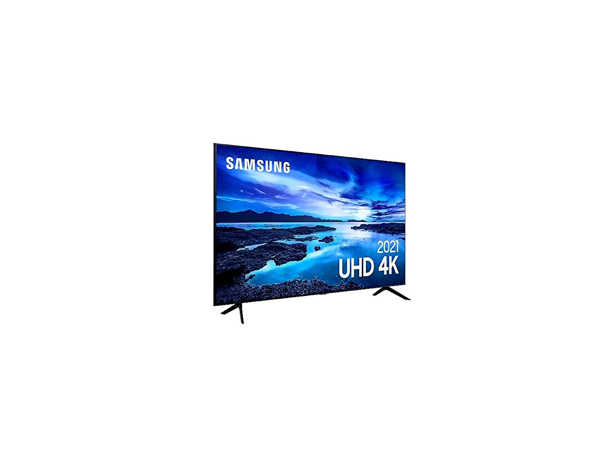 Revisão Smart TV LED 60" 4K UHD Samsung UN60AU7700 - Wifi, HDMI, USB: a campeã em esconder a bagunça dos fios na sua sala