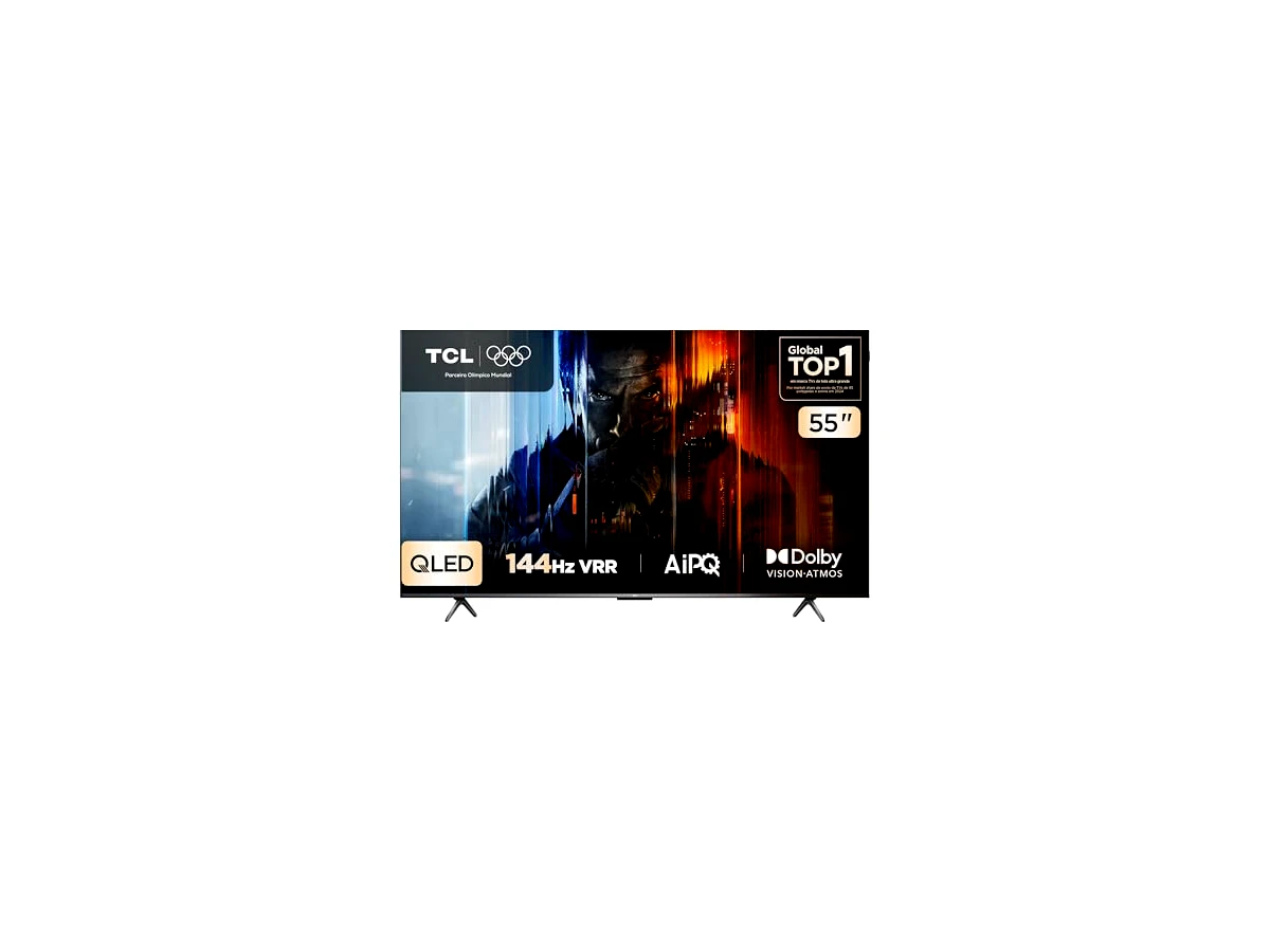 Revisão TCL, QLED Smart TV, 55”, 55P8K, 4K UHD, Google TV, 144Hz, Google Assistente, Dolby Vision, Dolby Atmos, Design Sem Bordas: desempenho gamer premium com som de verdade
