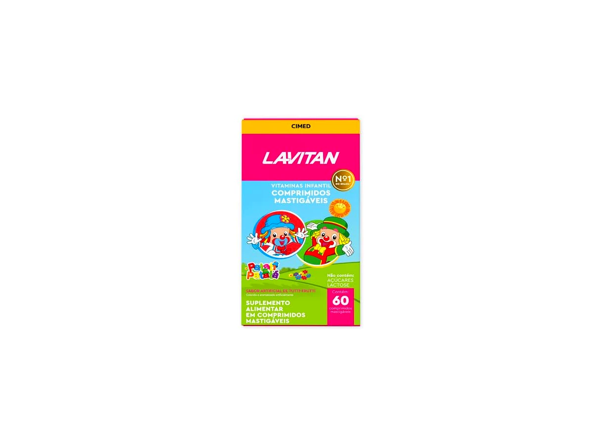 Vitamina Infantil Mastigável Tutti Frutti Lavitan 60 Comprimidos