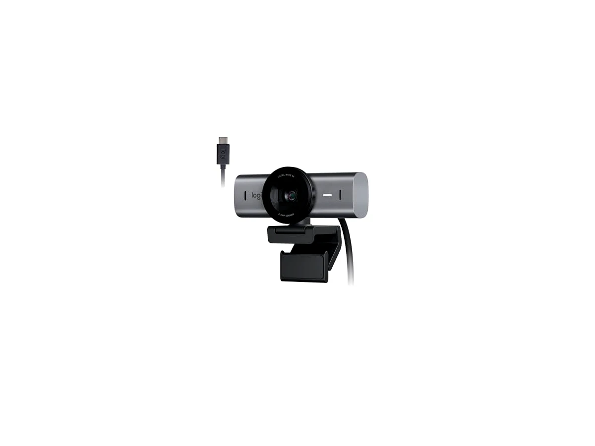 Webcam Ultra HD 4K Logitech MX Brio Com Microfones com Redução de Ruído, Qualidade de Imagem Aprimorada por IA, Protetor de Privacidade e Conexão USB-C - Grafite