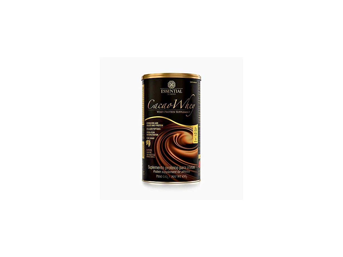 Cacao Whey Protein Isolado e Hidrolisado Essential Nutrition Lata 450g