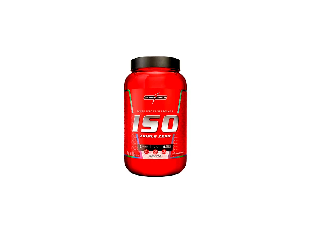 Iso Triple Zero Whey Protein Isolado Integralmédica Sabor Morango Pote 907g