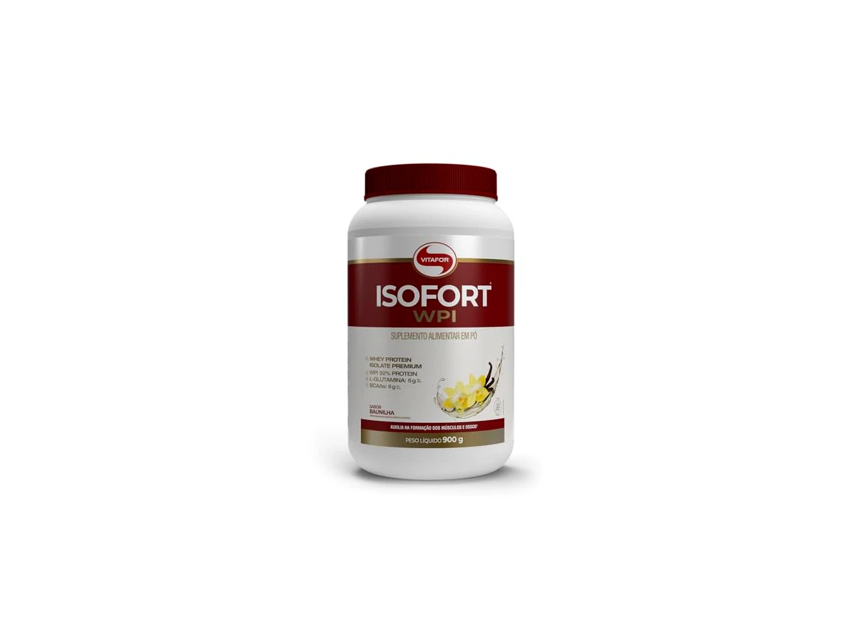 Isofort Whey Protein Isolado Vitafor Sabor Baunilha Pote 900g