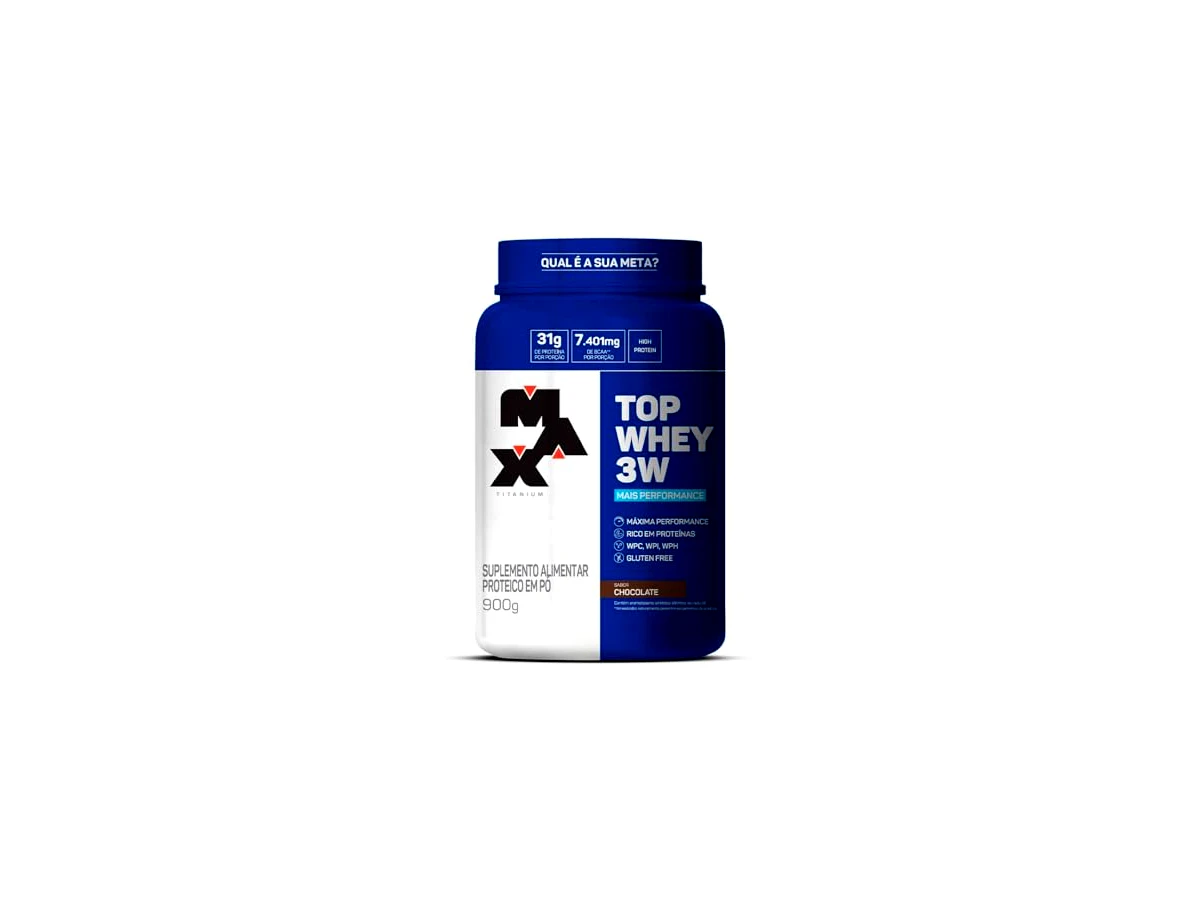 Top Whey 3W Max Titanium Sabor Chocolate 900g