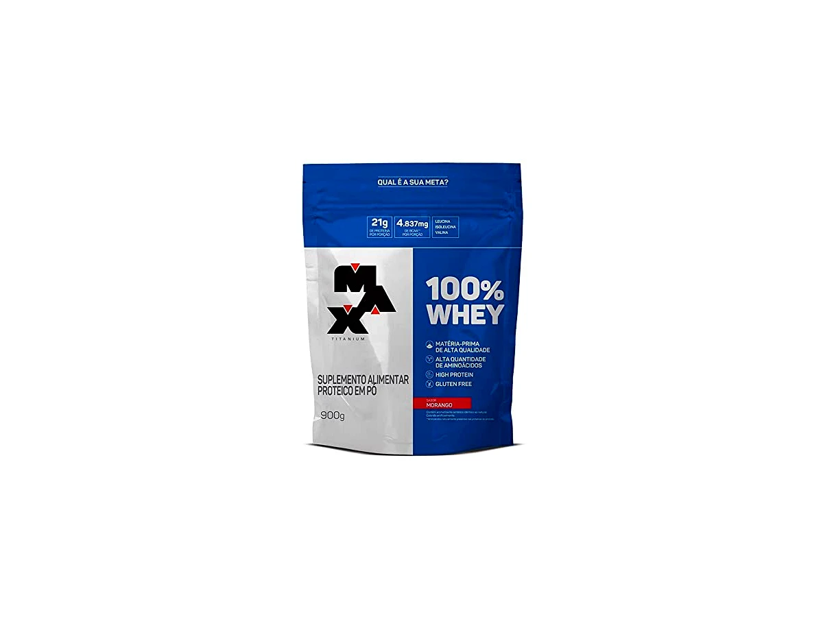 Revisão Max Titanium 100% Whey Sabor Morango - Refil (Pouch) 900g: Proteína de rotina para economizar abastecendo os potes vazios